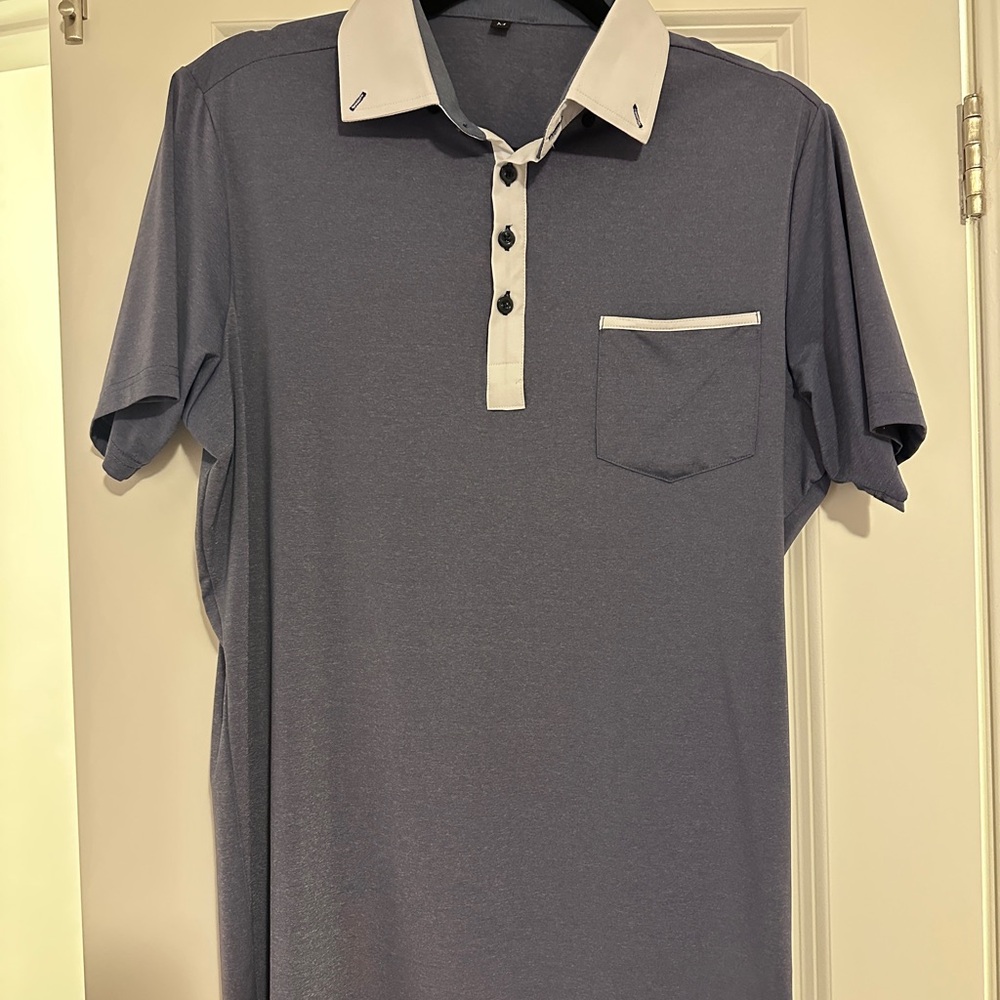 State & Liberty Contrast Collar Polo - Size Medium